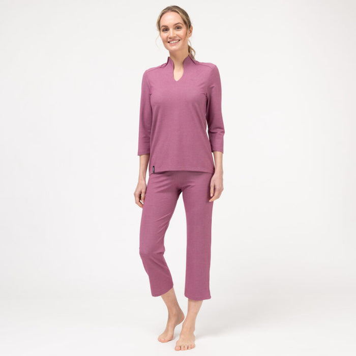 Chemise femme manches 3/4, col V Yasashi